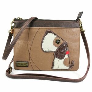 Chala • Brown Mini Handbag with Dog Design